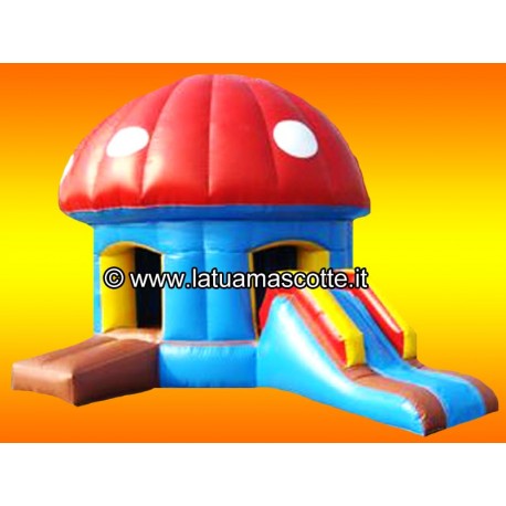 FUNGHETTO JUMP CON SCIVOLO GONFIABILE